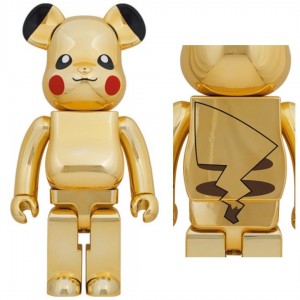 BE@RBRICK ✖️ Pikachu GOLD CHROME Ver. 1000%